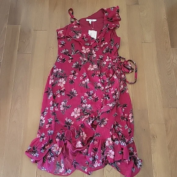 Avec Les Filles Red Floral Midi Dress - Picture 2 of 7